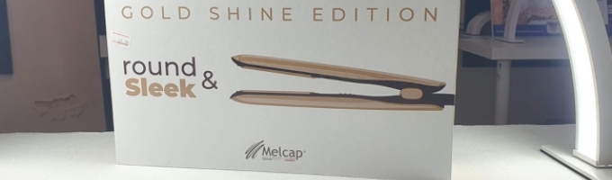 Piastra per Capelli Melcap Round&Sleek Gold Shine Edition